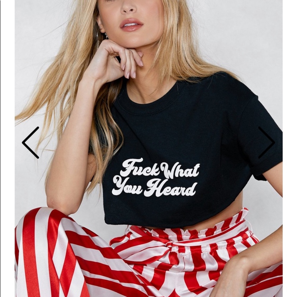 Black Cropped Graphic Tee